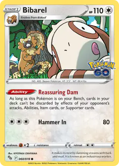 Bibarel 060/078 Common card from Pokémon GO
