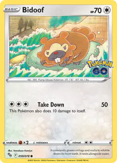 Bidoof 059/078 Common card from Pokémon GO