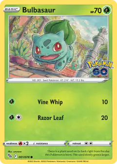 Bulbasaur 001/078 Common card from Pokémon GO
