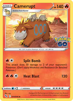 Camerupt 014/078 Uncommon card from Pokémon GO