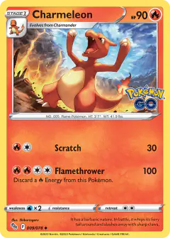 Charmeleon 009/078 Uncommon card from Pokémon GO