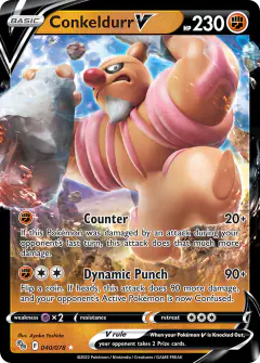 Conkeldurr V 040/078 Rare Holo V card from Pokémon GO