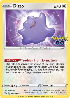 Ditto 053/078 Rare Holo card from Pokémon GO