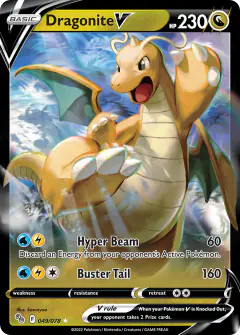 Dragonite V 049/078 Rare Holo V card from Pokémon GO