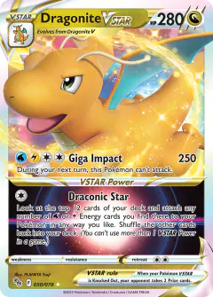 Dragonite VSTAR 050/078 Rare Holo VSTAR card from Pokémon GO