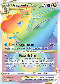 Dragonite VSTAR 081/078 Rare Rainbow card from Pokémon GO