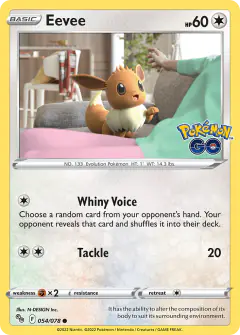 Eevee 054/078 Common card from Pokémon GO