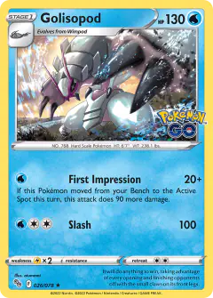Golisopod 026/078 Rare Holo card from Pokémon GO
