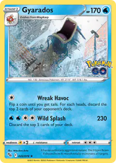 Gyarados 022/078 Rare Holo card from Pokémon GO