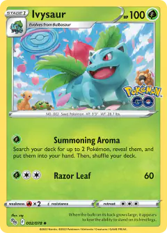 Ivysaur 002/078 Uncommon card from Pokémon GO