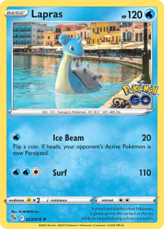 Lapras 023/078 Rare Holo card from Pokémon GO