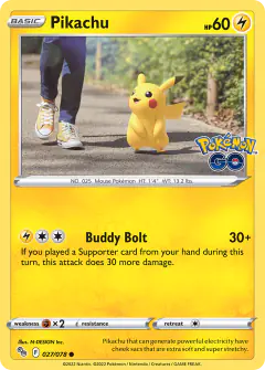 Pikachu 027/078 Common card from Pokémon GO