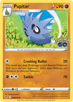 Pupitar 038/078 Uncommon card from Pokémon GO