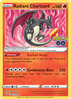 Radiant Charizard 011/078 Radiant Rare card from Pokémon GO