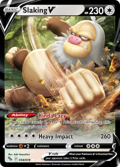 Slaking V 058/078 Rare Holo V card from Pokémon GO