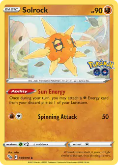 Solrock 039/078 Uncommon card from Pokémon GO