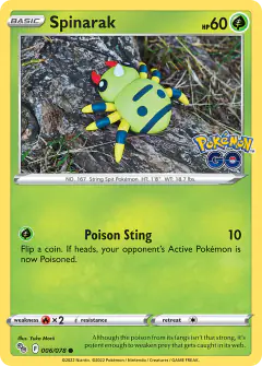 Spinarak 006/078 Common card from Pokémon GO