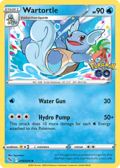 Wartortle 016/078 Uncommon card from Pokémon GO