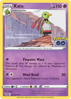 Xatu 033/078 Uncommon card from Pokémon GO