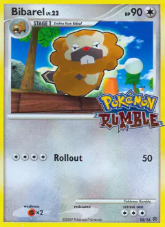 Bibarel 16/16 card from Pokémon Rumble