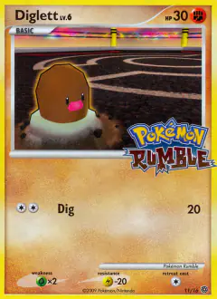 Diglett 11/16 card from Pokémon Rumble