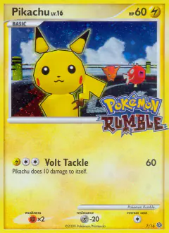 Pikachu 7/16 card from Pokémon Rumble