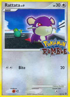 Rattata 15/16 card from Pokémon Rumble