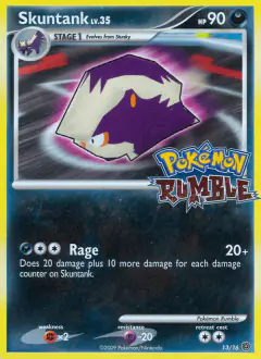 Skuntank 13/16 card from Pokémon Rumble