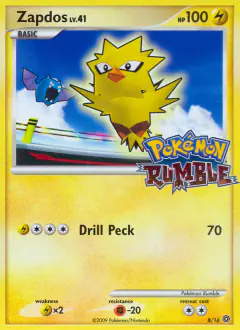 Zapdos 8/16 card from Pokémon Rumble