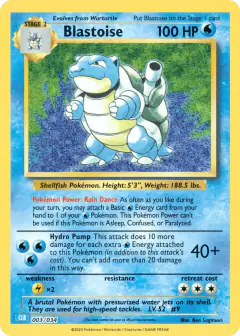 Blastoise 003/034 card from Pokémon TCG Classic - Blastoise