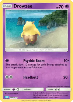 Drowzee 011/034 card from Pokémon TCG Classic - Blastoise