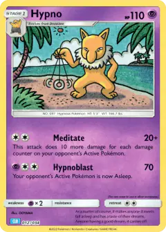 Hypno 012/034 card from Pokémon TCG Classic - Blastoise