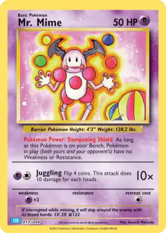 Mr. Mime 013/034 card from Pokémon TCG Classic - Blastoise