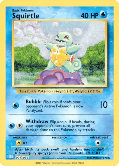 Squirtle 001/034 card from Pokémon TCG Classic - Blastoise