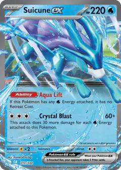 Suicune ex 010/034 card from Pokémon TCG Classic - Blastoise