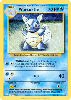 Wartortle 002/034 card from Pokémon TCG Classic - Blastoise