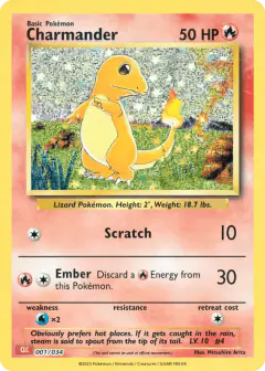 Charmander 001/034 card from Pokémon TCG Classic - Charizard
