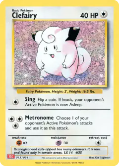 Clefairy 013/034 card from Pokémon TCG Classic - Charizard