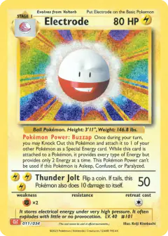 Electrode 011/034 card from Pokémon TCG Classic - Charizard