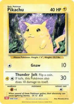 Pikachu 008/034 card from Pokémon TCG Classic - Charizard