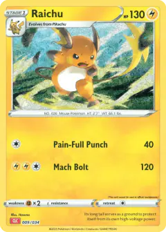 Raichu 009/034 card from Pokémon TCG Classic - Charizard