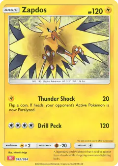 Zapdos 012/034 card from Pokémon TCG Classic - Charizard