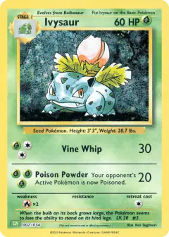 Ivysaur 002/034 card from Pokémon TCG Classic - Venusaur