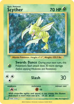 Scyther 006/034 card from Pokémon TCG Classic - Venusaur