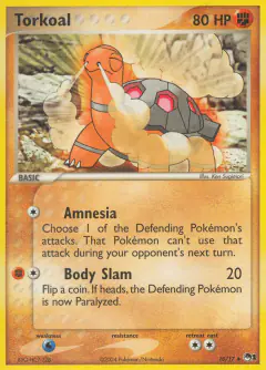 Torkoal 10/17 Uncommon card from POP Series 1