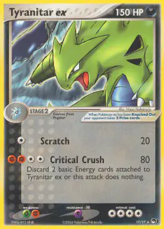Tyranitar ex 17/17 Rare card from POP Series 1