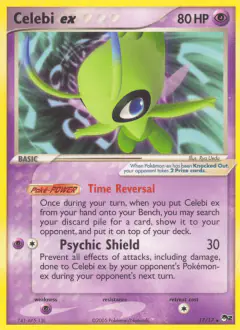 Celebi ex 17/17 Rare card from POP Series 2