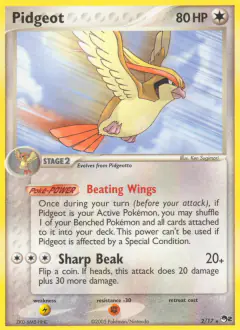 Pidgeot 2/17 Rare card from POP Series 2
