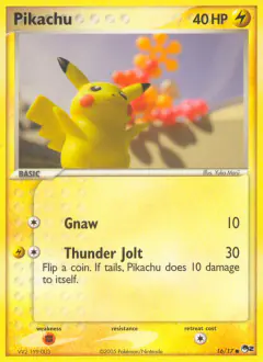 Pikachu 16/17 Common card from POP Series 2