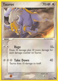 Tauros 5/17 Rare card from POP Series 2
